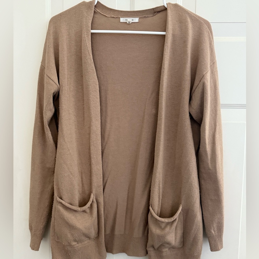 Maurices Light Brown Open Front Cardigan